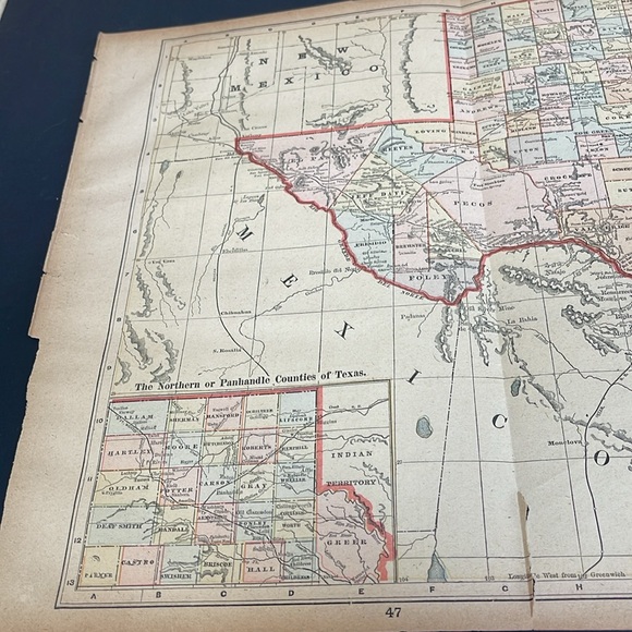 Antiquarian Map of Texas: Fragile; Ready to Matt/Frame:Circa 1892. (Reserved) - Picture 3 of 9